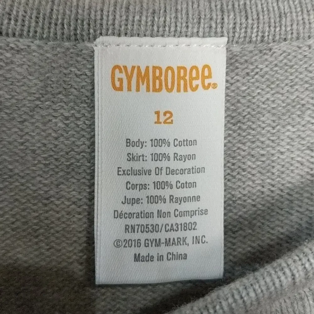 GYMBOREE Gray Butterfly Garden Blossom Dress 12